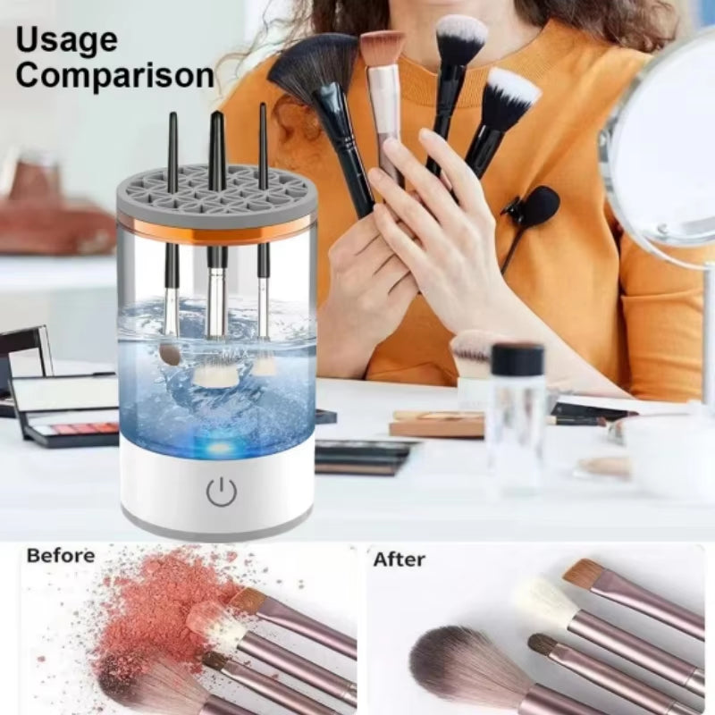 Electric Makeup Brush Cleaner Rechargeable Makeup Brushes Cleaning Tool Automatic Makeup Brush Cleaning Stand Device